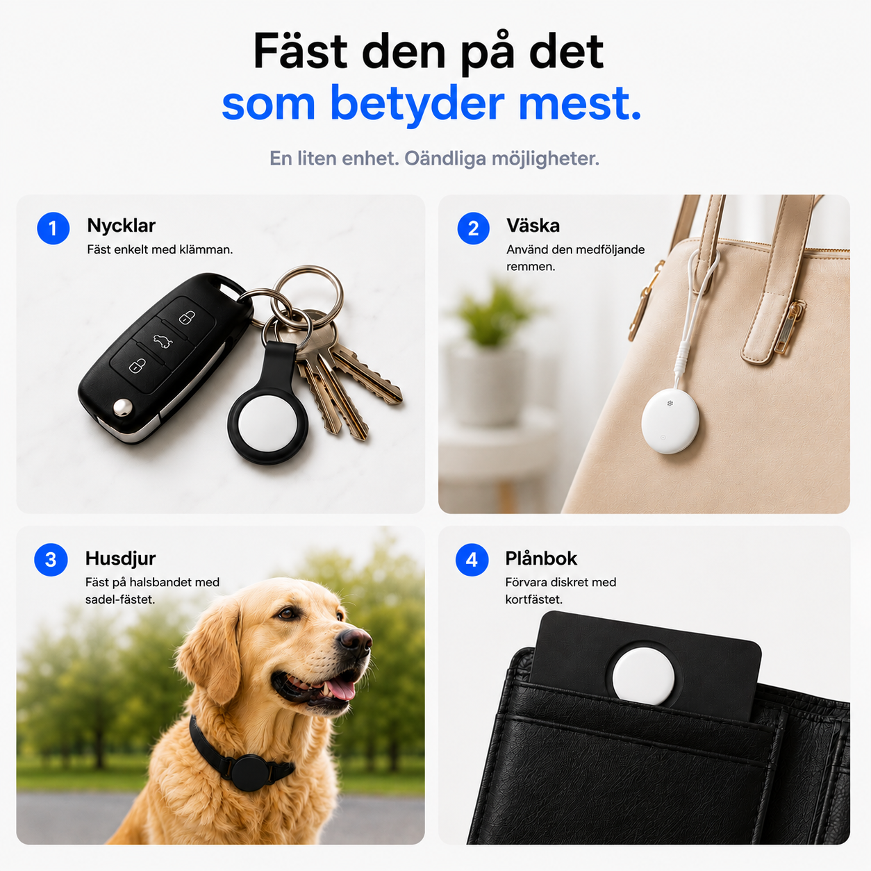 Traxo Tag – Smart Bluetooth-spårare för Apple Hitta