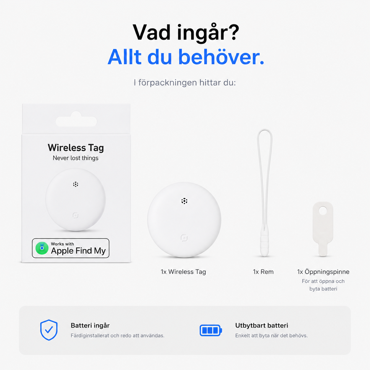 Traxo Tag – Smart Bluetooth-spårare för Apple Hitta
