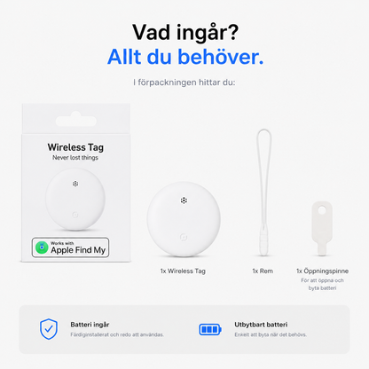 Traxo Tag – Smart Bluetooth-spårare för Apple Hitta